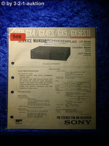 Sony service manual - manual, gx4