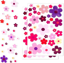 70 Stück Fahrrad Autoaufkleber Set Multi Blümchen Wasserfest Prilblumen Aufklebe