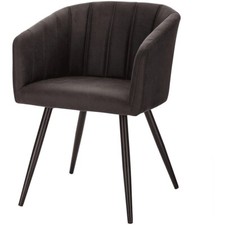 1x Esszimmerstuhl Küchenstühle Wohnzimmerstuhl Stoffbezug Braun fhb267br-1