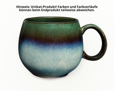 Maoci - Jumbotasse / Jumbobecher 500ml aus Porzellan - grün - Farbverlauf