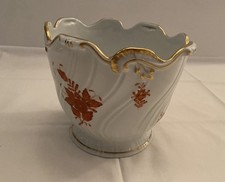 HEREND großer Cachepot Blumenübertopf Apponyi orange 1.Wahl Durchmesser 17,5cm