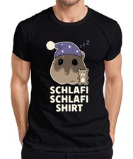 Schlafi Schlafi Hamster Nachtmütze Teddy süß Schlafmütze Meme Herren T-Shirt