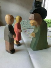 OSTHEIMER Figuren mit Brandstempel Märchen Hänsel + Gretel Hexe schwarze Katze