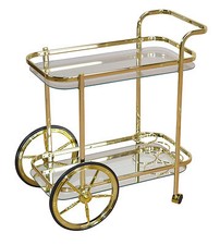 moderner Servierwagen Messingfarben Flaschenhalter Rollbar design Getränkewagen