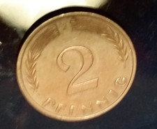 DM- Geld Münze:  2 Pfennig