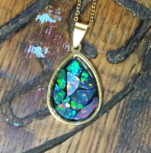 Mehrfarbige opal anhänger - opal,