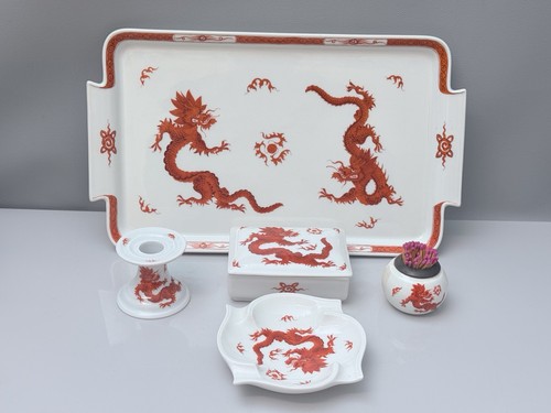 Meissen rauchset dekor rote - meissen,