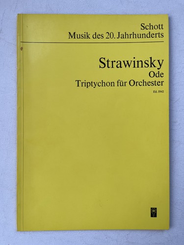 Noten strawinsky ode - strawinsky.,