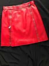 Versace echt Leder Rock, Lammnappa, rot, Gr. SM passend zu Demask Outfit wie neu