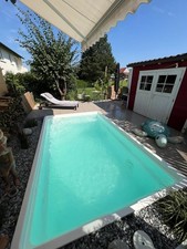 GFK Schwimmbecken Pool 4,00x2,50x1,25 SET, Fertigpool Swimming Pool komplett