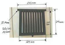Kaminrost Ofenrost Ascherost 224 x 214 x 14,5 mm neuwertig