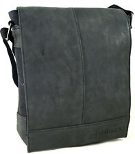 Umhängetasche Messenger Bag Cross-Over Herren Damen Tasche Schwarz Canvas Stoff