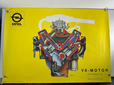 Opel DIplomat B V8-Motor Querschnitt Schaubild  Poster Lehrbild