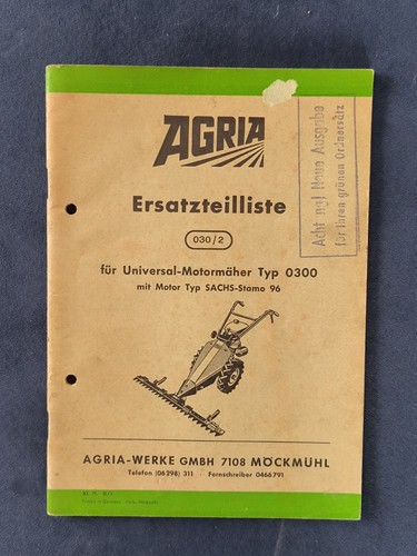 Agria ersatzteilliste 030 2 - 030, /2