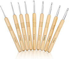 Häkelnadel Set 9 Stück Holz