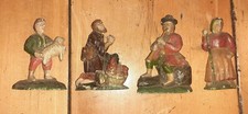 4 antike geschnitzte