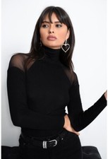 Schwarze Tüllbluse für Damen