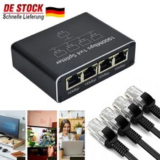 4 Port LAN Splitter 1 auf 4 Gigabit Ethernet Switch Port Netzwerk Kabel Verteil