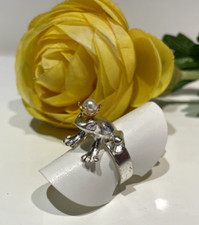 Froschkönig Ring verstellbar mit Perle