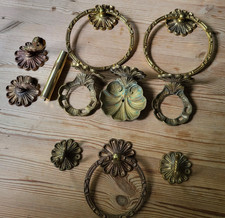 Badezimmer Handtuch Seifenschale u.a.  massiv Messing Vintage a