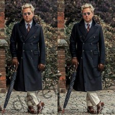 Kaschmir Herren Mantel Doppelbrüstig Langer Mantel Business Wolle Overcoat