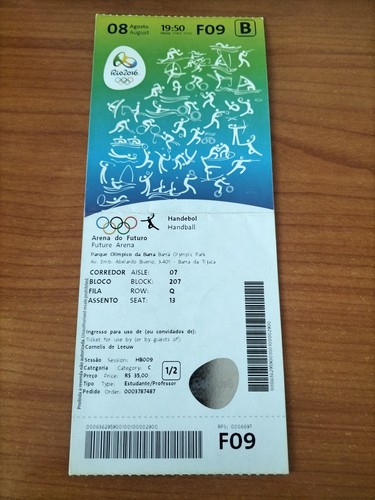 Used ticket olympic 08 - used,
