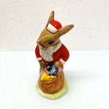 Royal Doulton Santa Bunnykins Figur Happy Christmas 1981 Kaninchen Weihnachtsman