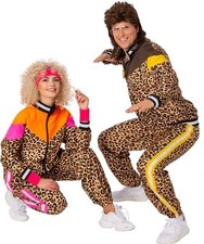 80er Jahre Trainingsanzug Leopard Jogginganzug Mann / Frau Mottoparty