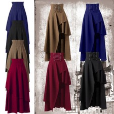 Halloween Damen Retro Victorian Gothic Lace Up Langer Rock Steampunk Partykleid