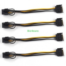 4x SATA 15pin Stecker auf 8pin (6+2) PCI-E Grafikkarte Stromkabel Adapter 20cm