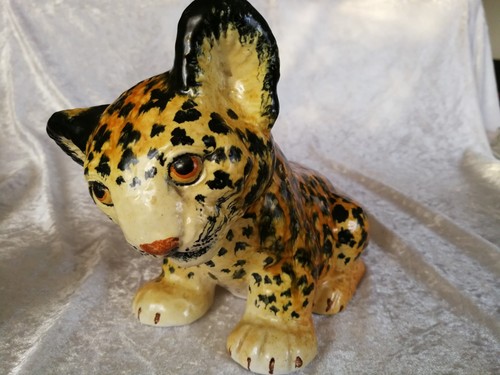 Leopard jungtier aus keramik - leopard,,