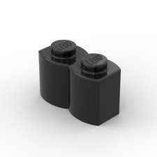 Lego 30x Palisade 1x2 brick log profile 30136 schwarz black