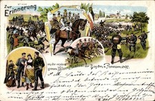 Litho Kaiser Wilhelm II. zu Pferd, Erinnerung an die großen... - 11227668