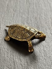 Landschildkröte aus Messing | Tierfigur Deko Massiv | Geschenkidee Schildkröte