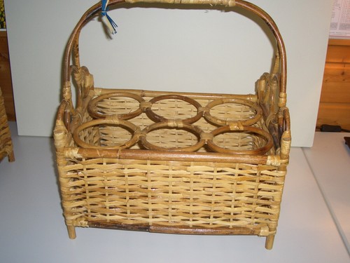 Flaschenkorb leer 6er rattan - flaschenkorb,