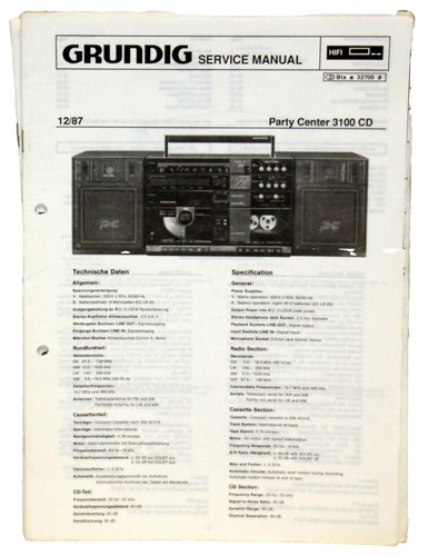 Grundig service manual party - manual,