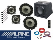 Alpine für  VW Golf 3 ab 91 Komplett Lautsprecher Aktiv Subwoofer Set Tür Vorn 