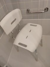 Badhocker Duschhocker Duschstuhl mit Rückenlehne höhenverstellbar
