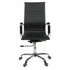 EleganceBürostuhl schwarz Drehstuhl Armlehnen Höhenverstellung Kunstleder103-111