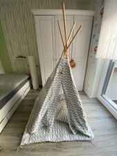 Tipi Zelt Rainbow Kids Kinder Tippi Kinderzelt weiß grau Indoor Baumwolle