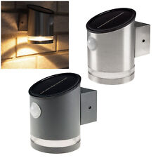 Solar Wand-Leuchte mit Bewegungsmelder Edelstahl LED Außen-Lampe Wand-Strahler