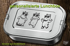 Edelstahl Brotdose mit Gravur Trennfach Lunchbox Bento Box Nielpferd