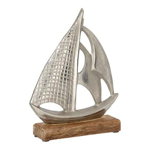 Segelboot silber auf holzfuß - segelboot,