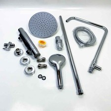 Duschsystem mit Thermostat, Auralum Regendusche mit Armatur aus Edelstahl