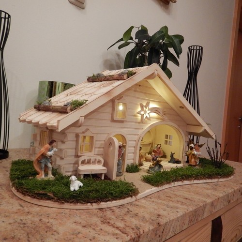 Krippe weihnachtskrippe holz - weihnachtskrippe,