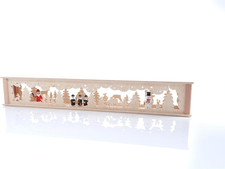 Schwibbogen mit Schneemann und Weihnachtsmann, beleuchtet, 72x10x10 cm, Erzgebir