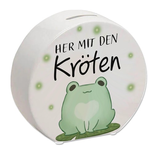 Frosch spardose mit spruch - frosch,