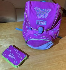 Scout Alpha Schulranzen Pink Butterfly inklusive Federmäppchen