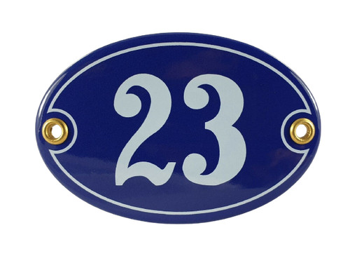 Emaille hausnummer oval 23 - emaille,