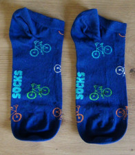 Happy Socks, 1 Paar Socken, Gr 41 - 46, blau, Motiv  Fahrrad, BW-Mischung, *Neu*